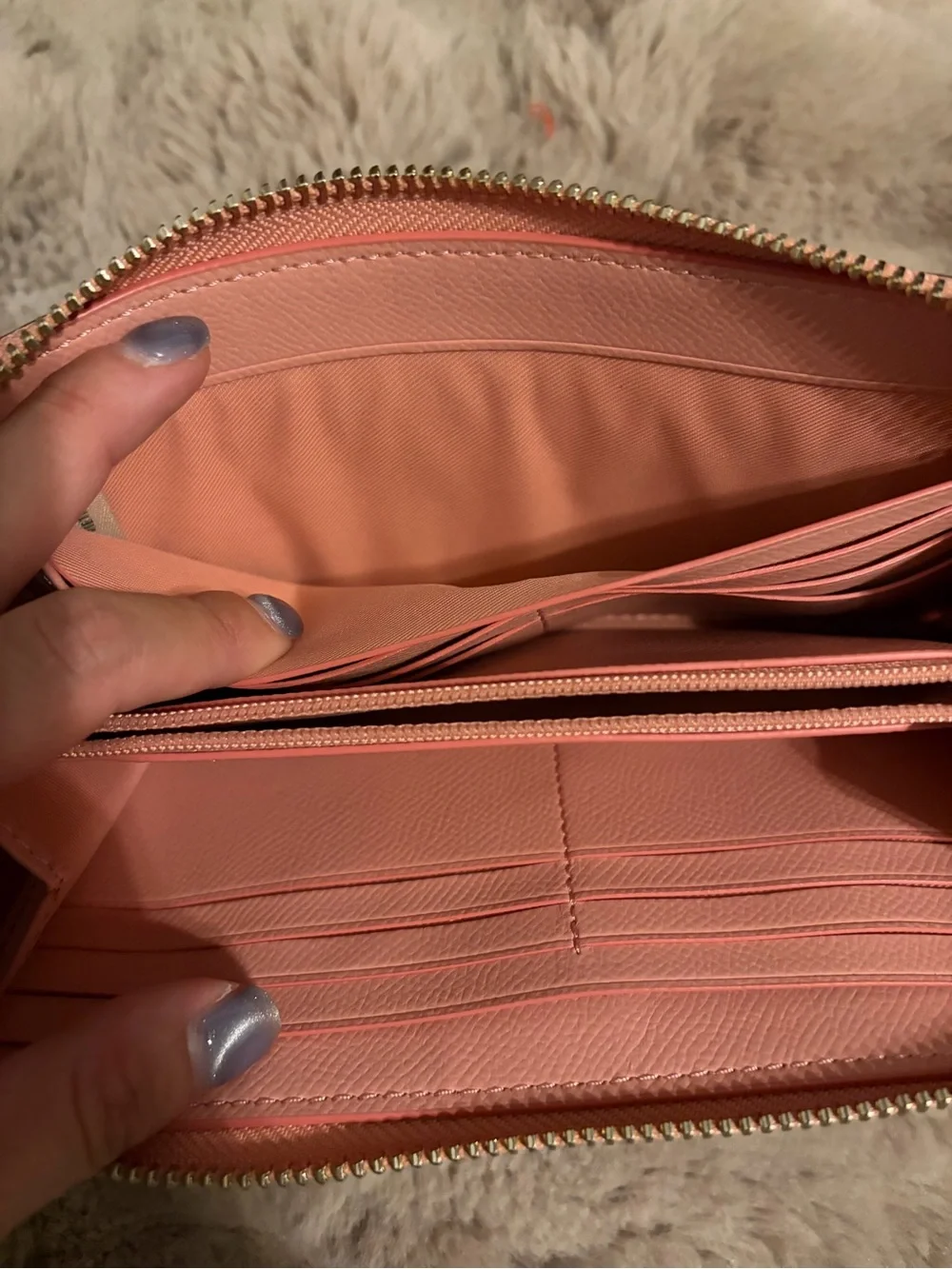 COACH Pink Pebbled Leather Wallet
